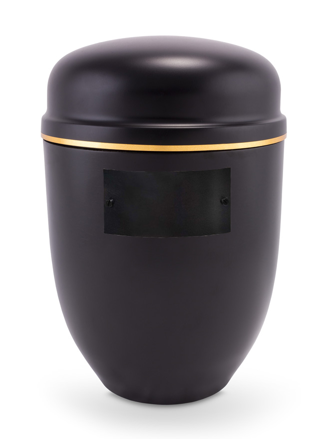 Pohřební Hlíníková urna na popel, h-klasik, hliník-černá, štítek č. 51, 100 x 50, bez výzdoby