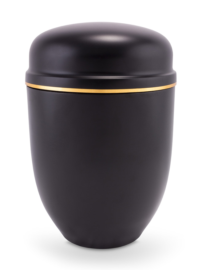 Pohřební Hlíníková urna na popel, h-klasik, hliník-černá, bez štítku, bez výzdoby
