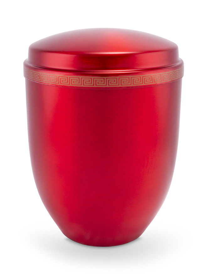 Pohřební Hlíníková urna na popel, h-klasik, hliník-červená, bez štítku, bez výzdoby