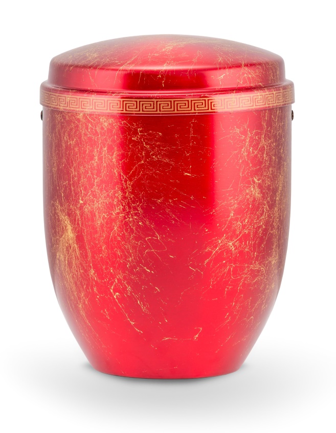 Pohřební Hlíníková urna na popel, h-klasik, hliník-červeno-zlatá, bez štítku, bez výzdoby